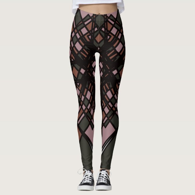 Multi-Coloured Geometric Leggings by Joya Eve (Front)
