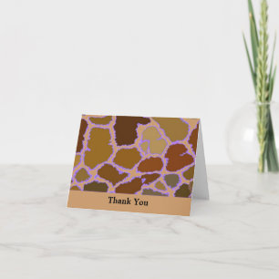 Multi-Coloured Giraffe Print Thank You Card