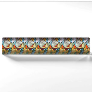 Multi-Coloured Glass Abstract Nameplate