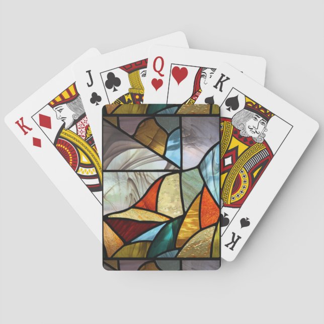 Multi-Coloured Glass Abstract Playing Cards (Back)