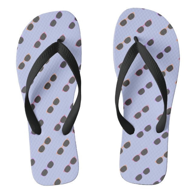 Multi-coloured glasses flip flops (Footbed)