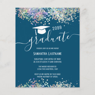 Multi coloured glitter graduation party Paper Shee