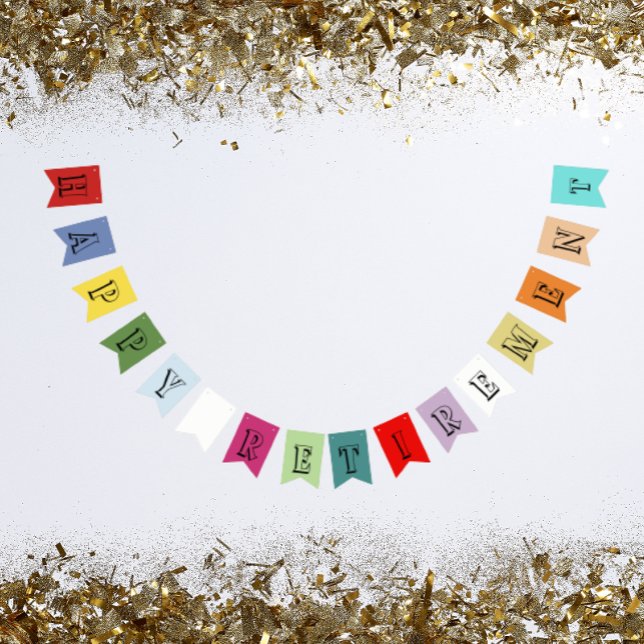 Multi Coloured Happy Retirement Party Bunting (In Situ Party)