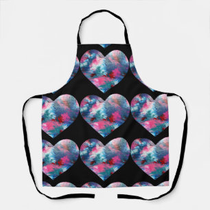 Multi Coloured Heart Paint on Wood Apron
