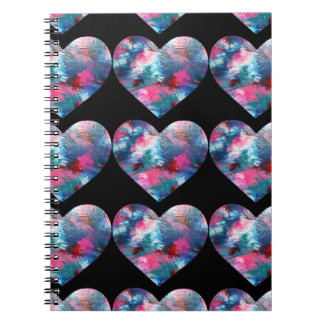 Multi Coloured Heart Paint on Wood Notebook