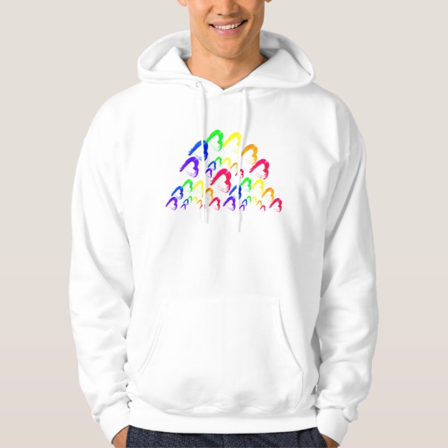 Multi Coloured Hearts Hoodie (Front)