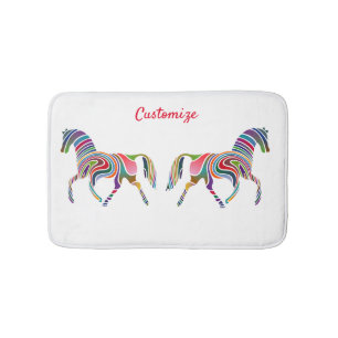 Multi-coloured horse lover Thunder_Cove  Bath Mat
