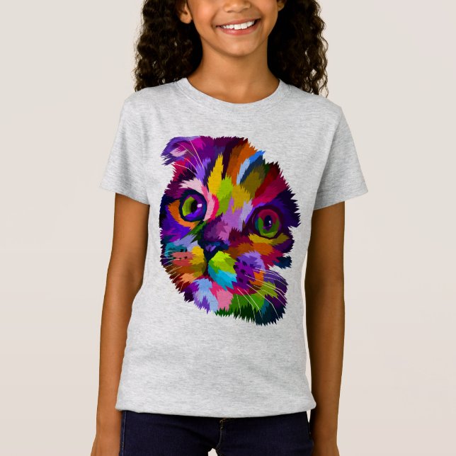 Multi Coloured Kitten Pop Art   T-Shirt (Front)