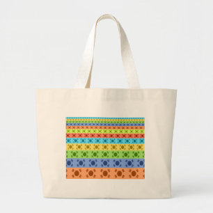 Multi-Coloured Korean Flag Art Print Large Tote Bag