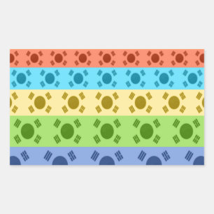 Multi-Coloured Korean Flag Art Print Rectangular Sticker