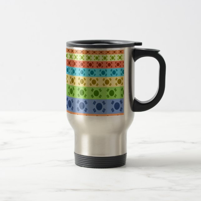 Multi-Coloured Korean Flag Art Print Travel Mug (Right)