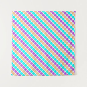 Multi coloured large polka dots retro sixties tapestry