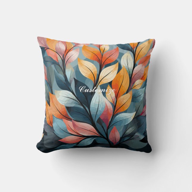 Multi-coloured Leaves  Thunder_Cove  Cushion (Front)