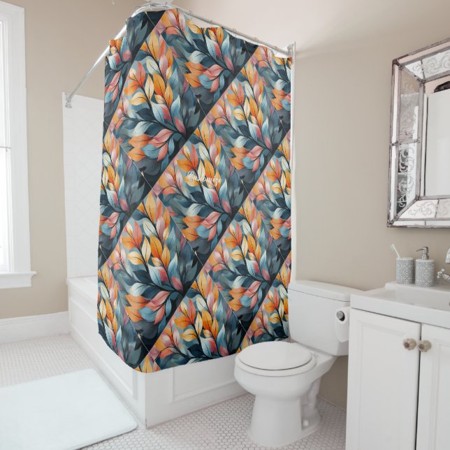 Multi-coloured Leaves  Thunder_Cove  Shower Curtain (In Situ)