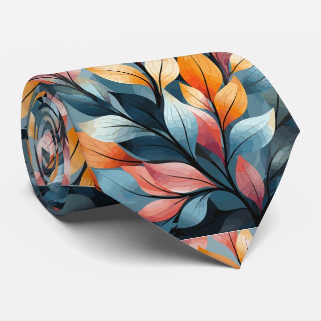 Multi-coloured Leaves  Thunder_Cove  Tie (Rolled)