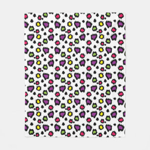 Multi-Coloured Leopard Print Fleece Blanket