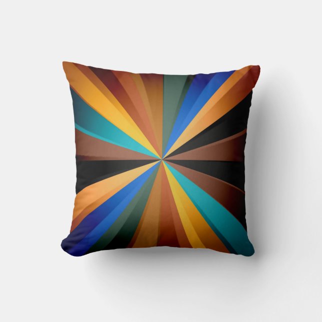 Multi Coloured Light Rays Art Design Cushion (Front)
