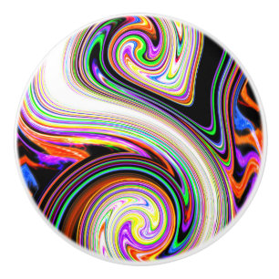 Multi Coloured Lightning Spark 3 Swirls Door Knob