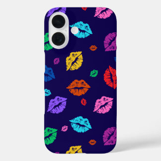 multi-Coloured Lip Print Phone Case