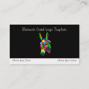 Multi-Coloured Logo Donkey  Business Card