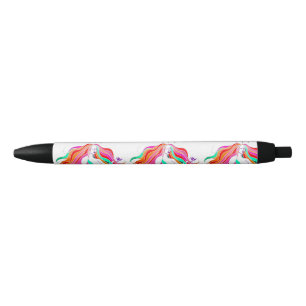 Multi-coloured long-haired goddess Thunder_Cove  Black Ink Pen