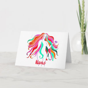 Multi-coloured long-haired goddess Thunder_Cove Card