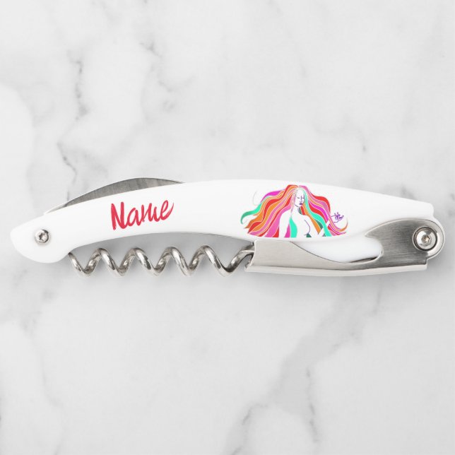 Multi-coloured long-haired goddess Thunder_Cove  Corkscrew (Back)