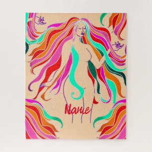 Multi-coloured long-haired goddess Thunder_Cove Jigsaw Puzzle
