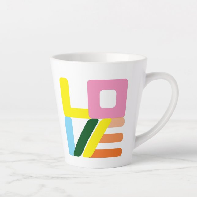 Multi-coloured LOVE LOVE Latte Mug (Right)