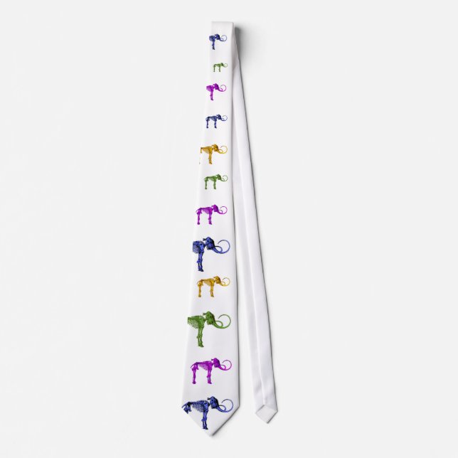 Multi Coloured Mammoth Skeletons Tie (Front)