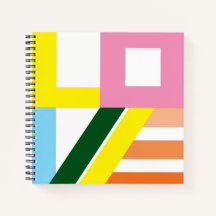 Multi-coloured mod LOVE sketch book