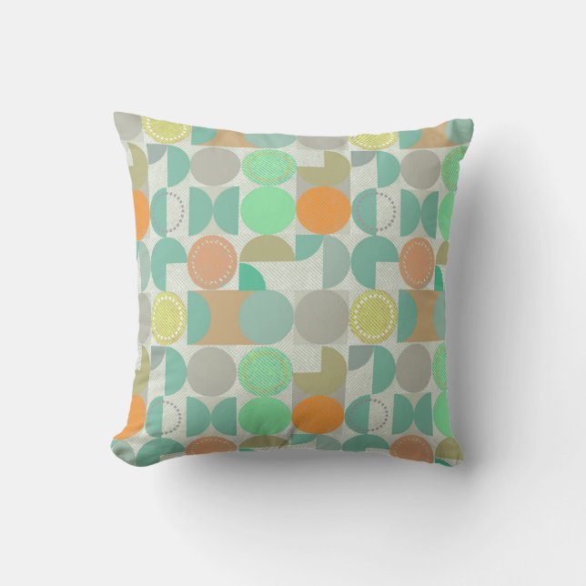 Multi-coloured modern geometric   cushion (Front)