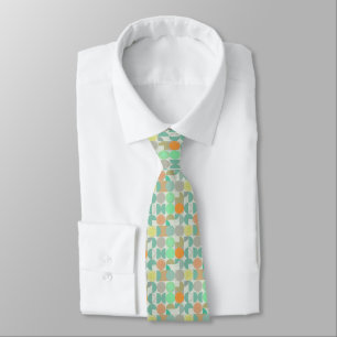 Multi-coloured modern geometric neck tie