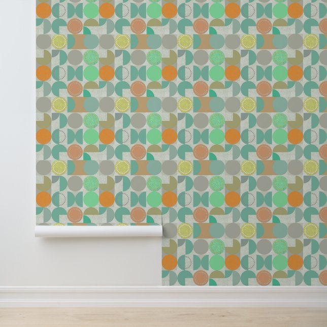 Multi-coloured modern geometric  wallpaper (Application)