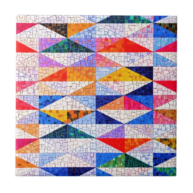 Multi Coloured Mosaic Effect Ceramic Tiles (Front)