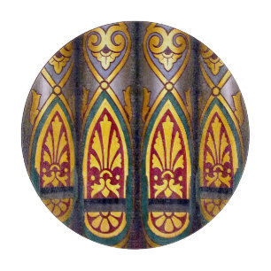 Multi-coloured organ pipes circular cutting board