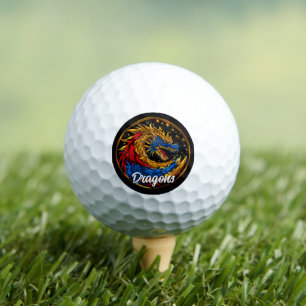 Multi-coloured Ornate Chinese Dragon Golf Balls
