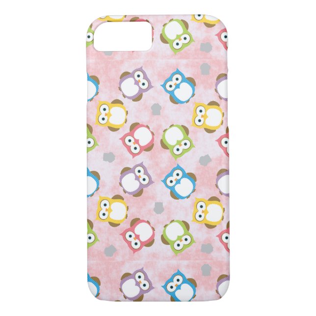 Multi Coloured Owl Pattern. Case-Mate iPhone Case (Back)