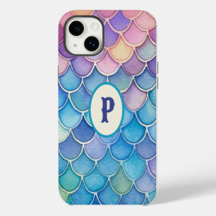 Multi-Coloured Pastel Personalised Mermaid iPhone 14 Plus Case