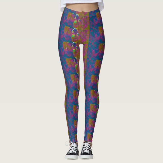 Multi-Coloured Patterned Leggings (Front)