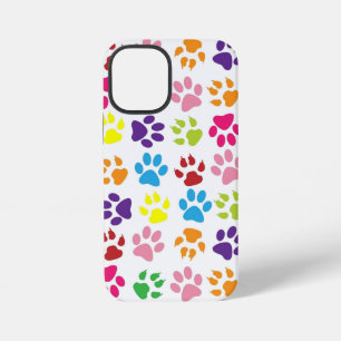 Multi-Coloured Paw Prints iPhone 12 Mini Case