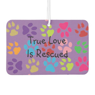 Multi-Coloured Pawprint Heart Air Freshener