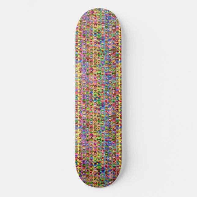 multi-coloured peace symbols pattern skateboard (Front)
