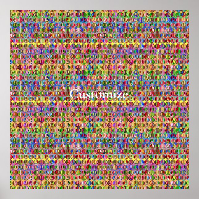 Multi-coloured peace symbols pattern Thunder_Cove Poster (Front)