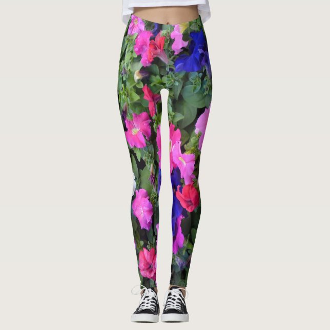 Multi Coloured Petunia Leggings (Front)
