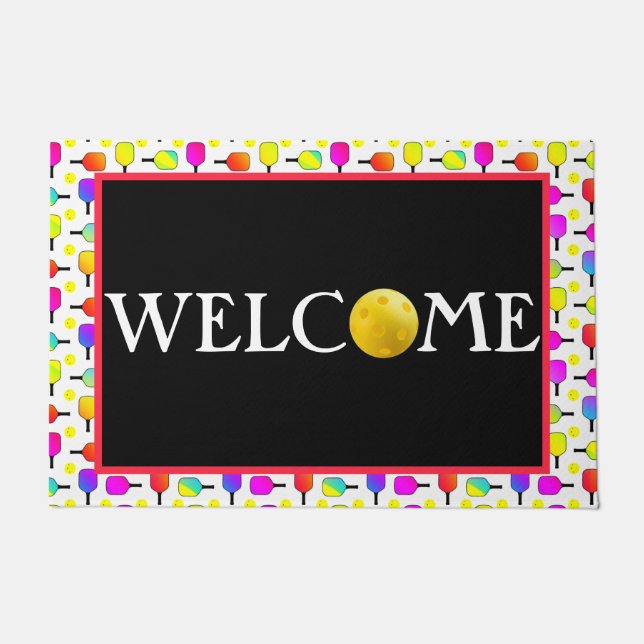 Multi-Coloured, Pickleball Paddles & Balls, Welcom Doormat (Front)