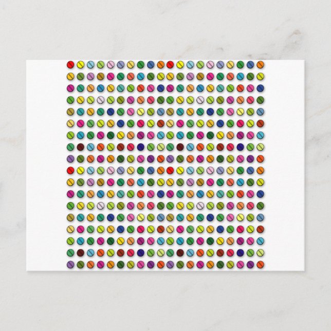 Multi-coloured Pills Pattern Postcard (Front)