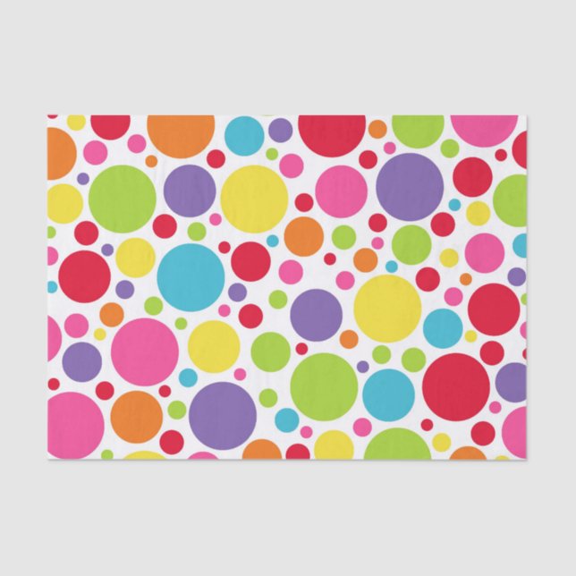 Multi Coloured Polka Dot Tissue Paper (Front)