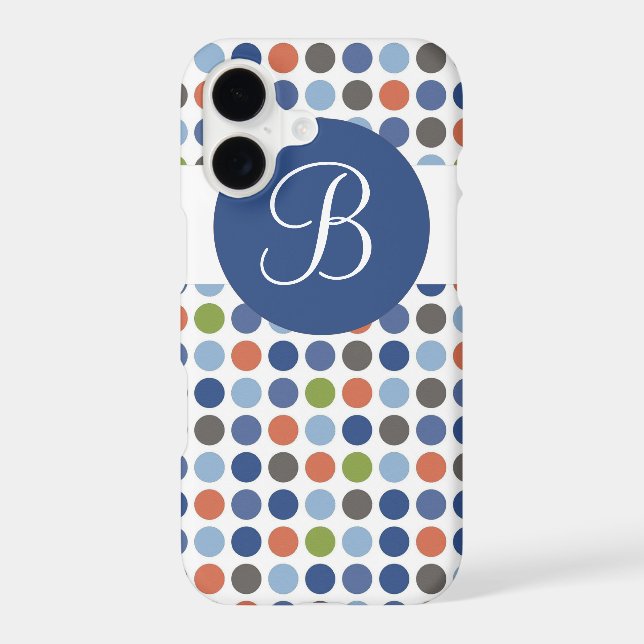 Multi coloured polka dots monogram iPhone 7 case (Back)
