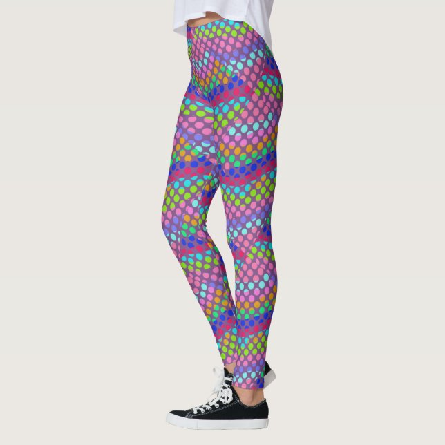 multi-coloured polka dots Thunder_Cove Leggings (Left)